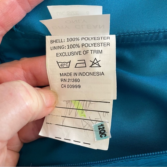 NWT Peacock Blue Chiffon Tea Length Dress, size 6 - Picture 7 of 7